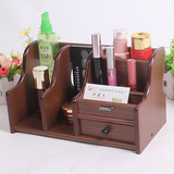 创意卫生间桌面抽屉式木制质文具梳妆台化妆品收纳盒遥控器置物架