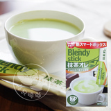 日本进口AGF BLENDY抹茶牛奶速溶三合一咖啡盒装7条媲美星巴克