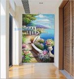 大型壁画墙纸欧式复古油画田园花园卧室客厅玄关走廊过道通道背景