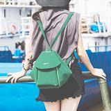 普娜米2016新款背包女麂皮绒休闲双肩包纯色简约女包日系潮包包