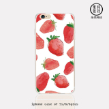 乐壳iphone6手机壳i5se壳苹果6splus超薄水彩草莓软壳套原创意潮