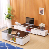 创意伸缩电视柜现代简约客厅钢化玻璃电视柜茶几组合电视储物柜