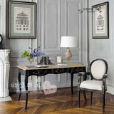 欧式法式仿古实木书桌 电脑桌 写字台办公桌黑色橡木别墅会所家具