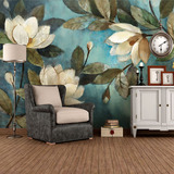 大型壁画 背景墙 影视墙 沙发背景欧式风格 油画 复古 花卉 美式