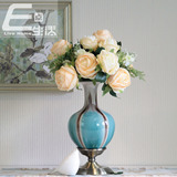 新古典后现代欧式样板间客厅摆件家居软装高贵多色蓝色陶瓷花瓶