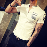 男士T恤短袖夏季韩版帅气紧身男土体恤潮流青年学生2016新款上衣