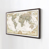 英文世界地图挂画装饰画客厅现代简约无框画横幅卧室玄关走廊壁画