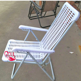 躺椅折叠午休塑料躺椅沙滩椅 折叠 午休椅子 塑料椅白色户外躺椅