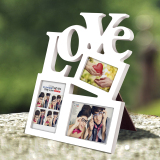 爱满屋特价创意组合连体韩式相框摆台love礼品木相片框免费印照片