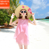 新款韩版波西米亚海边度假甜美沙滩裙无袖连衣裙显瘦短裙清新女仙