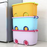 特大号儿童玩具收纳箱塑料宝宝收纳盒卡通汽车带滑轮整理箱储物箱