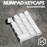 【KP】机械键盘小键盘17键pbt正刻侧刻键帽 黑白灰色 镭雕F区