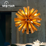 北欧实木吊灯 设计师艺术创意个性吊灯 餐厅客厅水曲柳木艺吊灯
