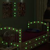 可移除发光星星夜光贴荧光贴画3d立体墙贴创意儿童房间墙壁装饰品