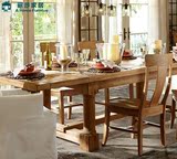 美式实木长形餐桌 高档复古做旧时尚餐桌 外贸原单法式全实木餐桌