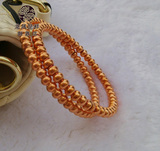 纯手工纯铜手镯纯紫铜珍珠手镯 铜手环串珠式镯子 流行首饰 批发