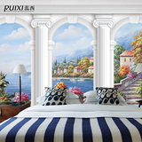 蕊西 欧式壁纸 3d立体墙纸 卧室客厅背景墙 奢华风景油画婚房壁画