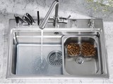 普乐美水槽NR805 一槽多用 304不锈钢水槽 高档洗菜盆 大单槽套餐