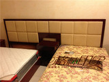 快捷酒店宾馆旅馆公寓 双人大床家具软包床床头柜 定做酒店床靠板