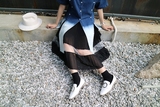 | CCKOK style | 韩国定制 小众特别皱褶透视拼接薄纱半身伞裙