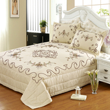 床盖空调被出口精品纯棉密绗空调被子床罩三件套全棉高档绣花床罩