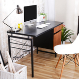 简约现代台式电脑桌书柜组合家用电脑桌简易办公桌带抽屉钢木书桌