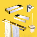 德国当代L系列卫生间浴室全铜挂件套装 置物架 毛巾杆架 超不锈钢