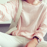 原宿风韩版女装秋季新款打底衫条纹大码宽松时尚休闲学生长袖T恤