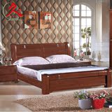 全实木床黑胡桃木床1.8米1.5米全实木双人床现代中式卧室储物家具
