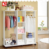 包邮简易木质组装衣柜衣架可移动展示衣橱居家多空间儿童衣柜