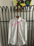 【现货】THOM BROWNE 15新款 白色 府绸 外彩条纹衬衫