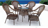 艺术造型休闲桌椅庭院阳台品茶咖啡桥牌桌椅套件藤编户外茶几座椅