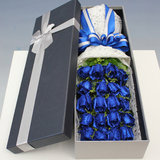 19朵蓝色妖姬玫瑰花鲜花礼盒花束蓝玫瑰上海鲜花速递同城生日鲜花