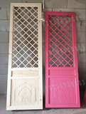东阳木雕粉红色门窗现代化酒店主题客栈装修中式实木榫卯隔断屏风