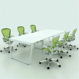 上海办公家具小型会议桌简约现代时尚板式长条钢架培训洽谈桌定做