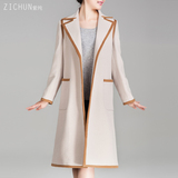 紫纯 冬季毛呢大衣女中长款2015新 韩版长袖显瘦修身纯色羊毛外套