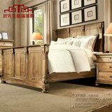 法式复古美式乡村橡木床别墅卧室家具1.51.8米婚床实木双人床特价