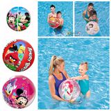 迪士尼米奇公主儿童沙滩球汽车款男女童小孩海洋球宝宝充气戏水球