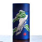 台湾藏蕴 日本进口日东NITTOH马口铁镀锡茶叶罐 传统松竹梅茶盒
