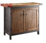 欧式复古餐边柜实木备餐台 做旧茶水柜厨房储物柜高档餐边桌碗柜