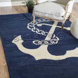 地中海风格地毯客厅茶几卧室地毯现代蓝色欧美简约房间地毯可定制