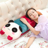 可拆洗卡通熊猫靠垫枕头儿童成人单人枕双人枕床头沙发三用抱枕