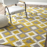 家用 时尚格子几何简约现代卧室长方形欧式宜家客厅茶几地毯 定制