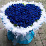 99朵蓝玫瑰花束礼盒实体鲜花店哈尔滨同城鲜花速递情人节红玫瑰
