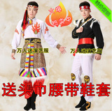 蒙古族演出服男成人少数民族舞蹈服装藏族舞表演服饰新款蒙古袍