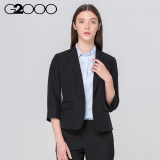 G2000女装中袖西装商务休闲黑色女士西服外套一粒扣七分袖夏款