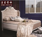 欧式实木雕花床新古典白色描银烤漆双人床后现代田园公主奢华婚床