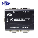 CKL VGA分配器一分四电脑视频分频器高清显示器1拖4分线分屏器