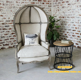 美式乡村复古公主椅子法式雕花实木单人沙发蛋壳椅太空椅红鸟椅