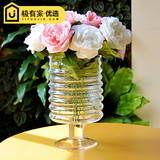 玫瑰仿真花套装整体欧式花艺假花绢花瓶样板房客厅餐桌装饰花摆件
